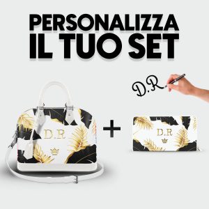 Set Soul Bag + Portafoglio Personalizzato Golden White White