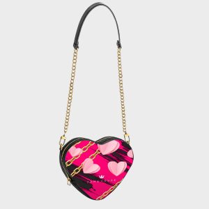 Heart Shape Bag Chained Dame Rouge
